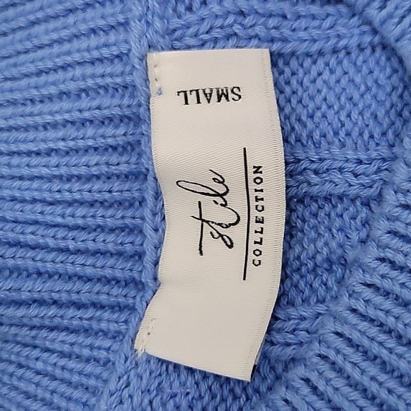 STILE Cotton Cable Knit Vest in Blue Size Small - Picture 4 of 7